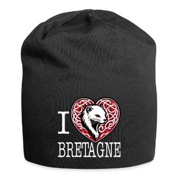 Ich liebe Bretagne Hermine Tribale Redlight - Jersey-Beanie - Schwarz - Vorne