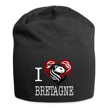 Ich liebe Bretagne Hermine Maline Light - Jersey-Beanie - Schwarz - Vorne