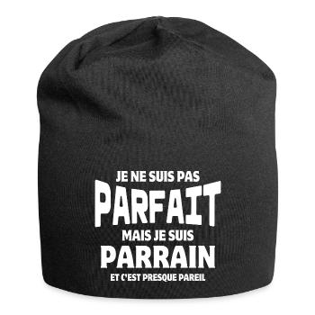 parrain, filleul, super parrain - Bonnet en jersey - noir - Devant