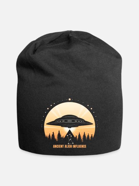 Ancient Alien Influence – UFO Orion Pyramid - Jersey Beanie - black