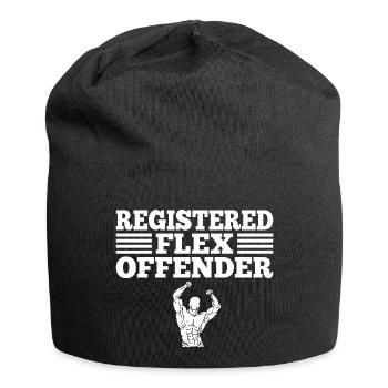 Funny Registered Flex Offender Bodybuilding - Jersey-Beanie - Schwarz - Vorne