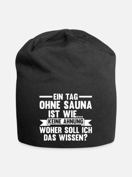 Wellness Saunagänger Saunieren Saunierer Sauna - Jersey-Beanie - Schwarz