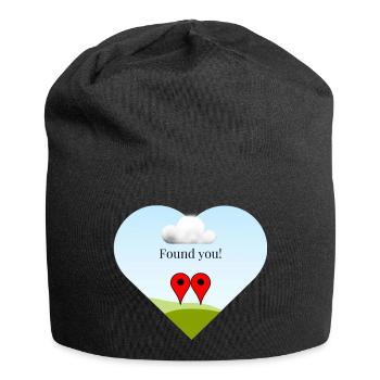 Valentinsgruß - Jersey-Beanie - Schwarz - Vorne