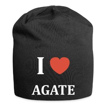I love Agate - Bonnet en jersey - noir - Devant