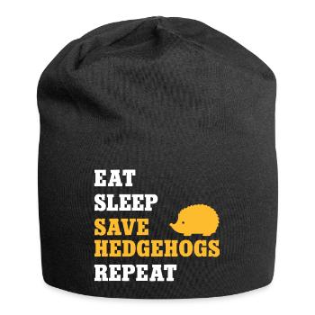 Igel Liebe Tierfreund Weißbauchigel Igelretter - Jersey-Beanie - Schwarz - Vorne