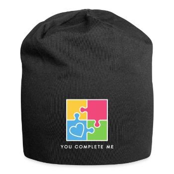 Du vervollständigst mich wahre Liebe Valentinstag - Jersey-Beanie - Schwarz - Vorne