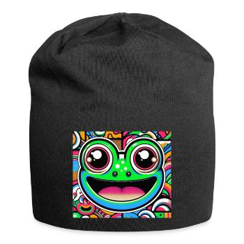 Frosch Pop Art - Jersey-Beanie - Schwarz - Vorne