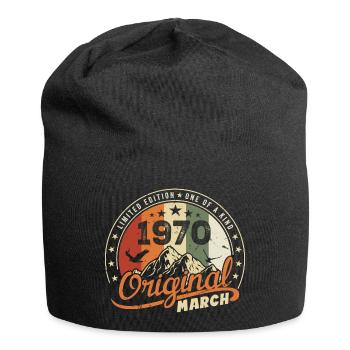 März 1970 Vintage 1970er Jahre Retro Geburtstagsgeschenk - Jersey-Beanie - Schwarz - Vorne