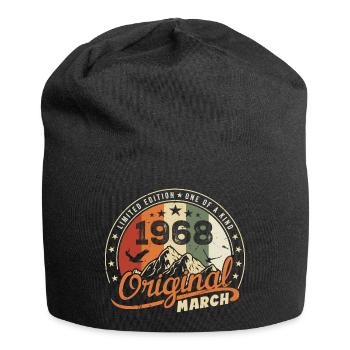 März 1968 Jahrgang 1968 Retro Geburtstagsgeschenk - Jersey-Beanie - Schwarz - Vorne