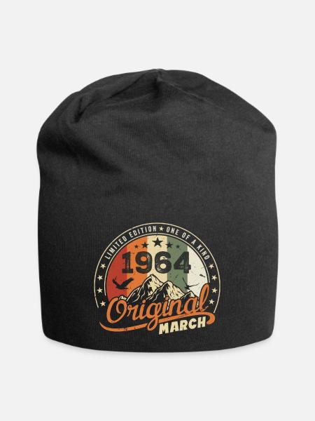 Cadeau D'anniversaire Mars 1964 Vintage 1964 Retro - Bonnet en jersey - noir