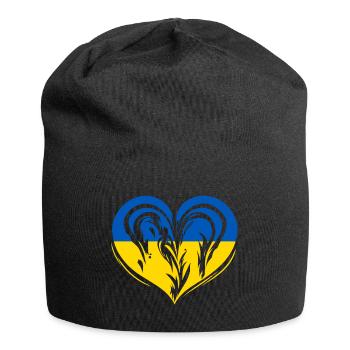 Ukraine Heart - Jersey Beanie - black - Front