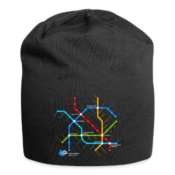 Quedlinburg (U-Bahn-Liniennetz-Edition) - Jersey-Beanie - Schwarz - Vorne