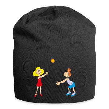 Kinder spielen Volleyball - Jersey-Beanie - Schwarz - Vorne