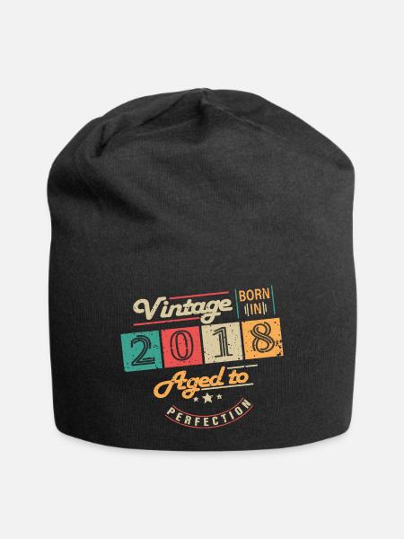 Original 2018 Jahrgang - 2018 Geburtstagsgeschenk - Jersey-Beanie - Schwarz