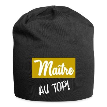 MAÎTRE. MAITRE. MERCI. MERCI MAÎTRE - Bonnet en jersey - noir - Devant