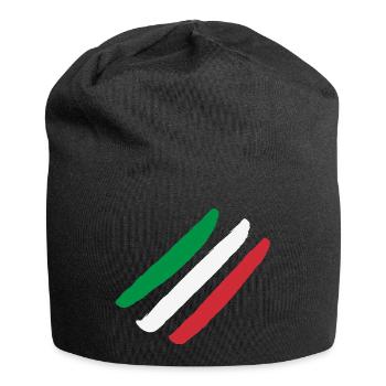 Italien Flagge - Steifen - Jersey-Beanie - Schwarz - Vorne