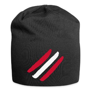 Österreich Flagge - Style Streifen - Jersey-Beanie - Schwarz - Vorne