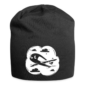 Propeller Plane Drawing - Jersey Beanie - black - Front