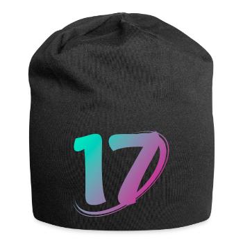 Nummer 17 mehrfarbig - Jersey-Beanie - Schwarz - Vorne