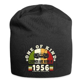 1956 Naissance de légende 1956 né en 1956 annivers - Bonnet en jersey - noir - Devant