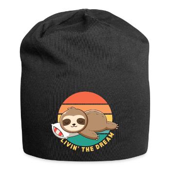 Lustig Glücklich Faul Schlaf Faultier Lebt Den Traum - Jersey-Beanie - Schwarz - Vorne