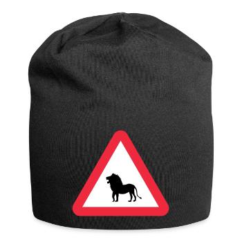 Attention Lion Avertissement - Bonnet en jersey - noir - Devant