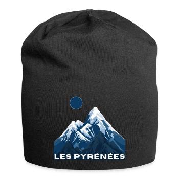 Les Pyrénées - idée cadeau - Bonnet en jersey - noir - Devant