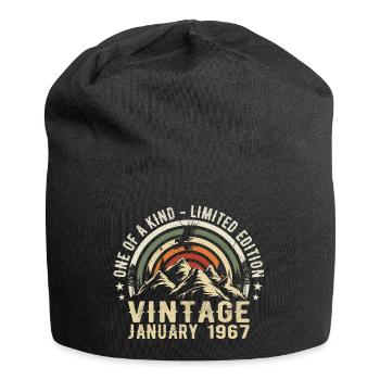 January 1967 Birthday Gift - Original 58 Years - Jersey Beanie - black - Front