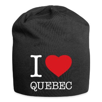 J’ADORE LE QUÉBEC - Bonnet en jersey - noir - Devant
