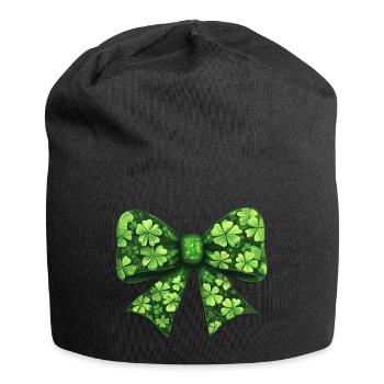 Bow St Patrick's Day Shamrock Luck - Jersey Beanie - black - Front