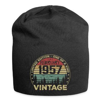 Cadeau Vintage Février 1957 Rétro Février 1957 - Bonnet en jersey - noir - Devant