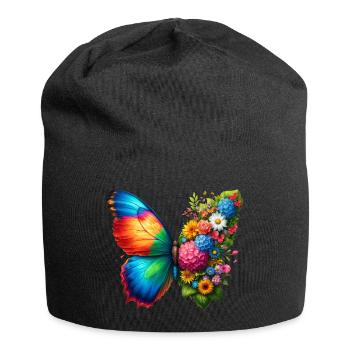 Bunter Schmetterling, von der Natur inspirierte Sommerstimmungen - Jersey-Beanie - Schwarz - Vorne