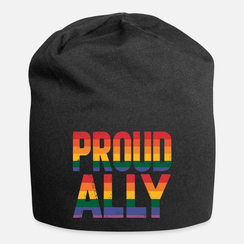 Proud Ally: Stolzer Verbündeter - Jersey-Beanie - Schwarz