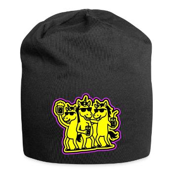 Einhorn Team Party - Jersey-Beanie - Schwarz - Vorne