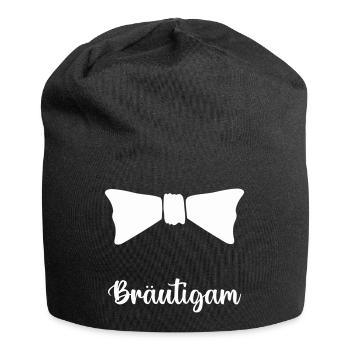 Noeud papillon marié - Bonnet en jersey - noir - Devant