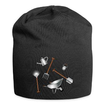 Illustration d’ensemble d’outils de jardin classiques - Bonnet en jersey - noir - Devant