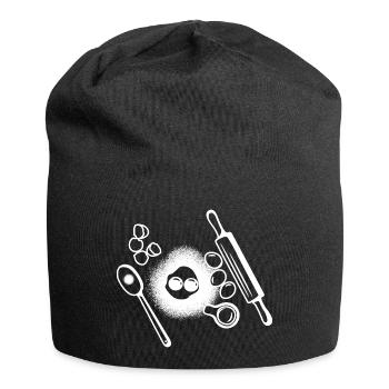 Baking Ingredients Drawing - Jersey Beanie - black - Front