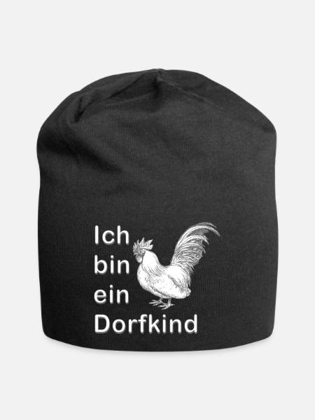 Ich bin ein Dorfkind - Jersey-Beanie - Schwarz