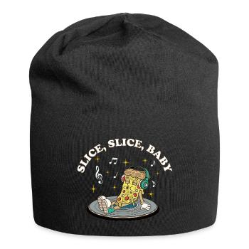 Slice Slice Baby – Lustiger Pizza Spruch Retro - Jersey-Beanie - Schwarz - Vorne