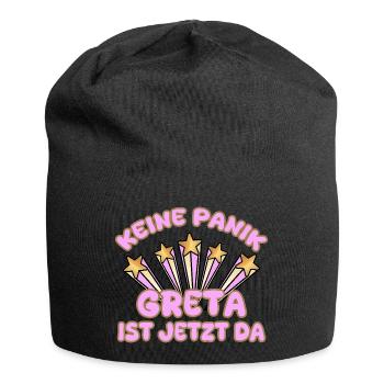 Frauenname Greta - Jersey-Beanie - Schwarz - Vorne