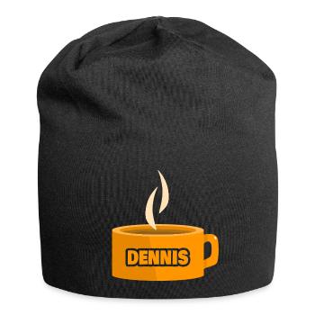 Dennis als Teetasse - Jersey-Beanie - Schwarz - Vorne