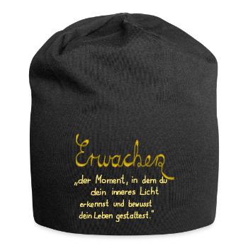 Erwachen - wenn dein inneres Licht sichtbar wird - Jersey-Beanie - Schwarz - Vorne