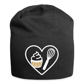 Gebäck Herz Schneebesen Sahne Dessert Süß - Jersey-Beanie - Schwarz - Vorne
