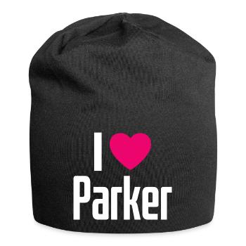 I Love Parker Pinkes Herz Ich liebe Parker - Jersey-Beanie - Schwarz - Vorne