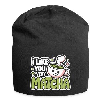 Thé matcha dit thé vert comme toi, très matcha - Bonnet en jersey - noir - Devant