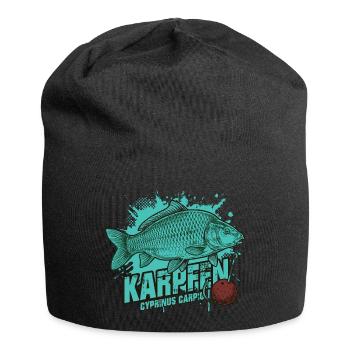 Karpfen – Der König des Sees - Jersey-Beanie - Schwarz - Vorne