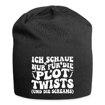 Ich schaue nur für die Plot Twists - Jersey-Beanie - Schwarz - Vorne