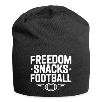 Freiheit, Snacks, Fußball - Jersey-Beanie - Schwarz - Vorne
