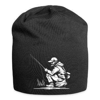 Angler Drawing - Jersey Beanie - black - Front