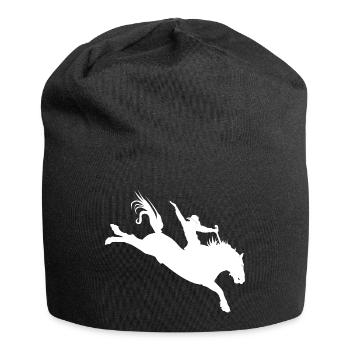 Silhouette de rodéo – Équitation western - Bonnet en jersey - noir - Devant